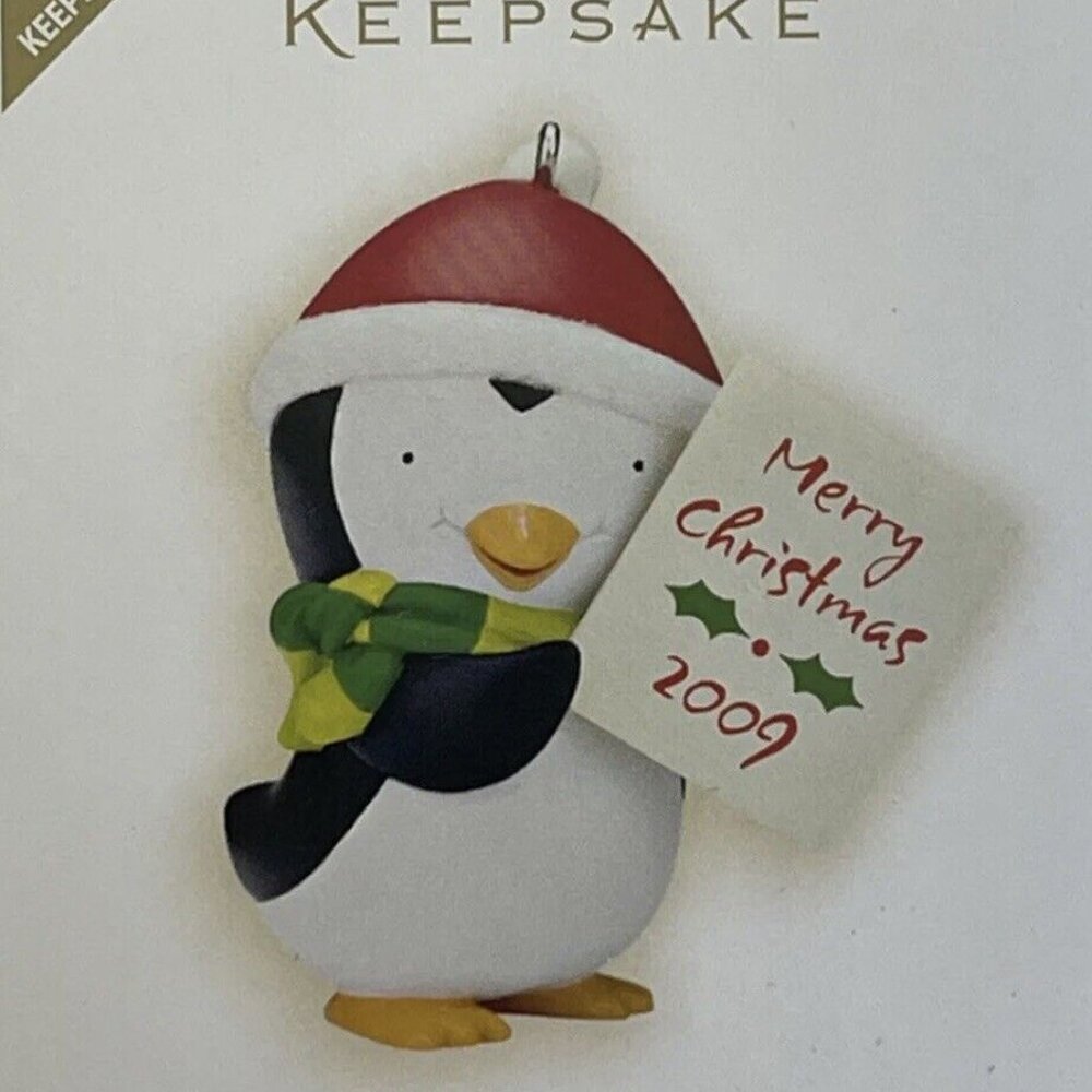 2009 Hallmark Keepsake Ornament Sign Of The Times Cute Penguin Christmas Gift - Picture 10 of 11